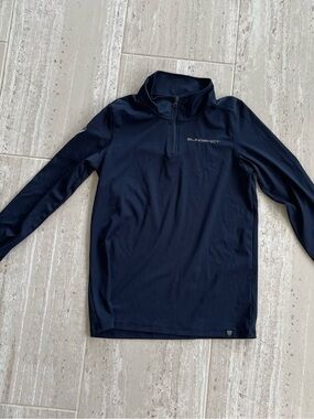 Slingshot 1/4 Zip Pullover Jacket Womens S/Mens XS Navy Blue Athletic Long Slv